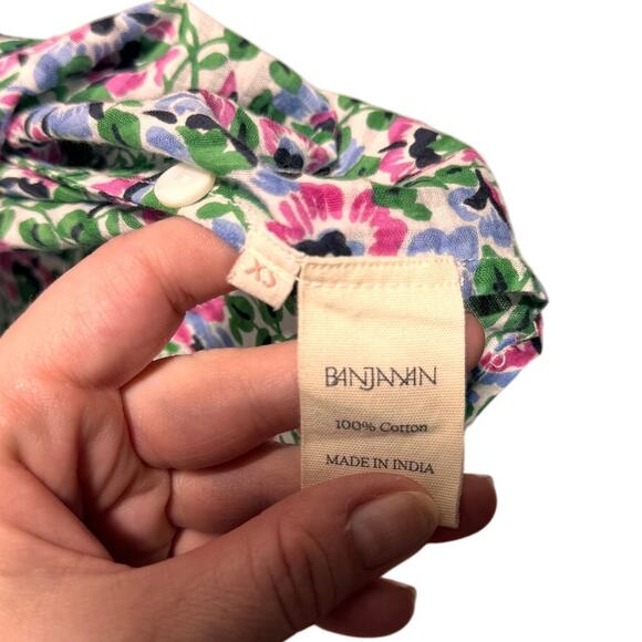 Banjanan womens micro floral blouse xs Multi cottage core - Picture 2 of 10